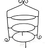 Hand Wrought Black Iron Pie Plate stand