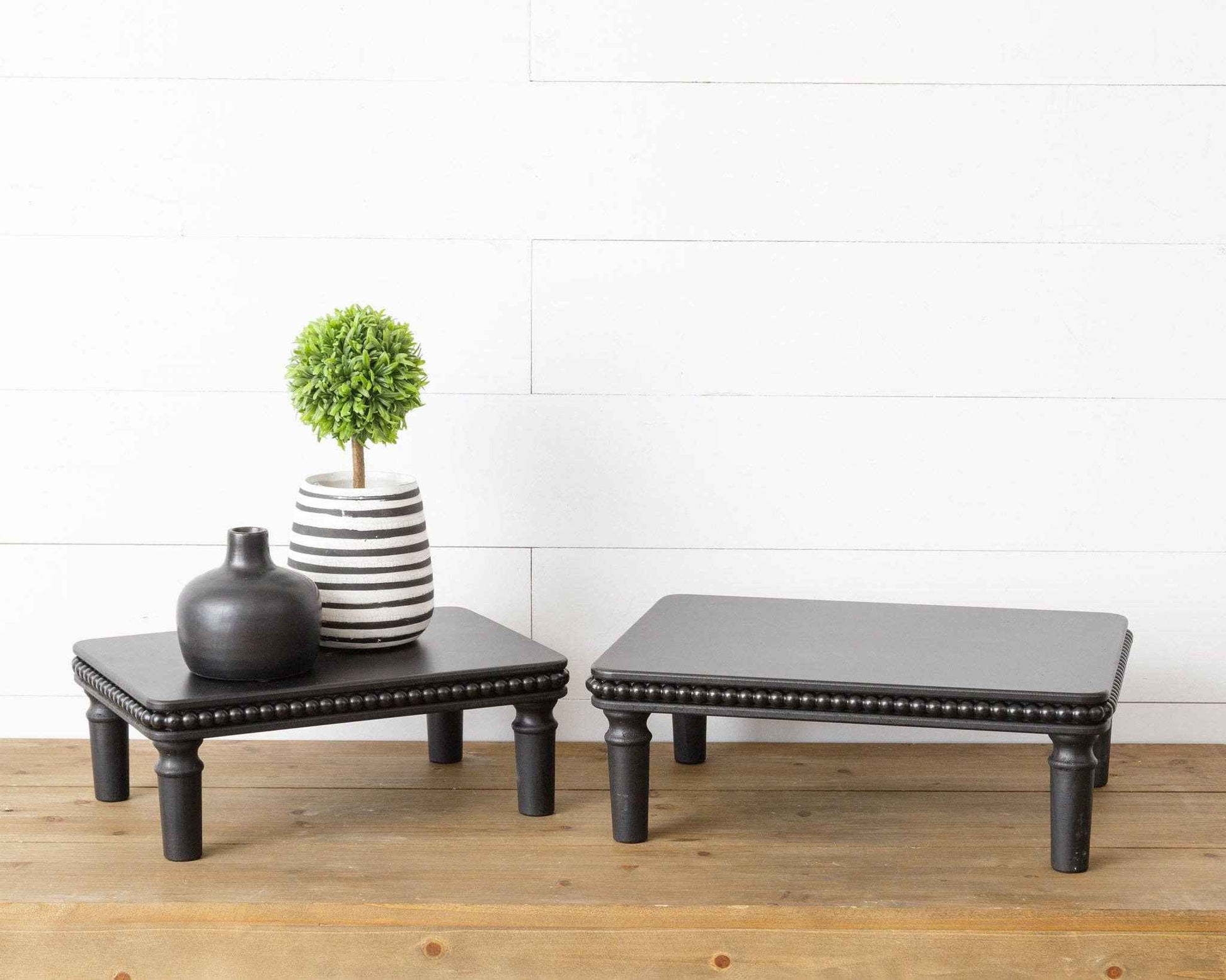 Beaded Risers, Black (Set Of 02)