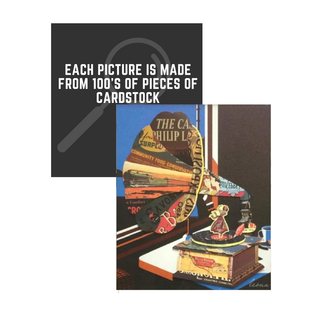 3D Collage Art | Gramophone (26"x26")