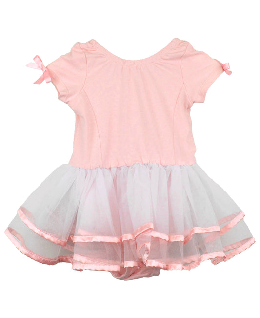 RuffleButts + RuggedButts - Girls Pink Ballet Tutu Dance Leotard