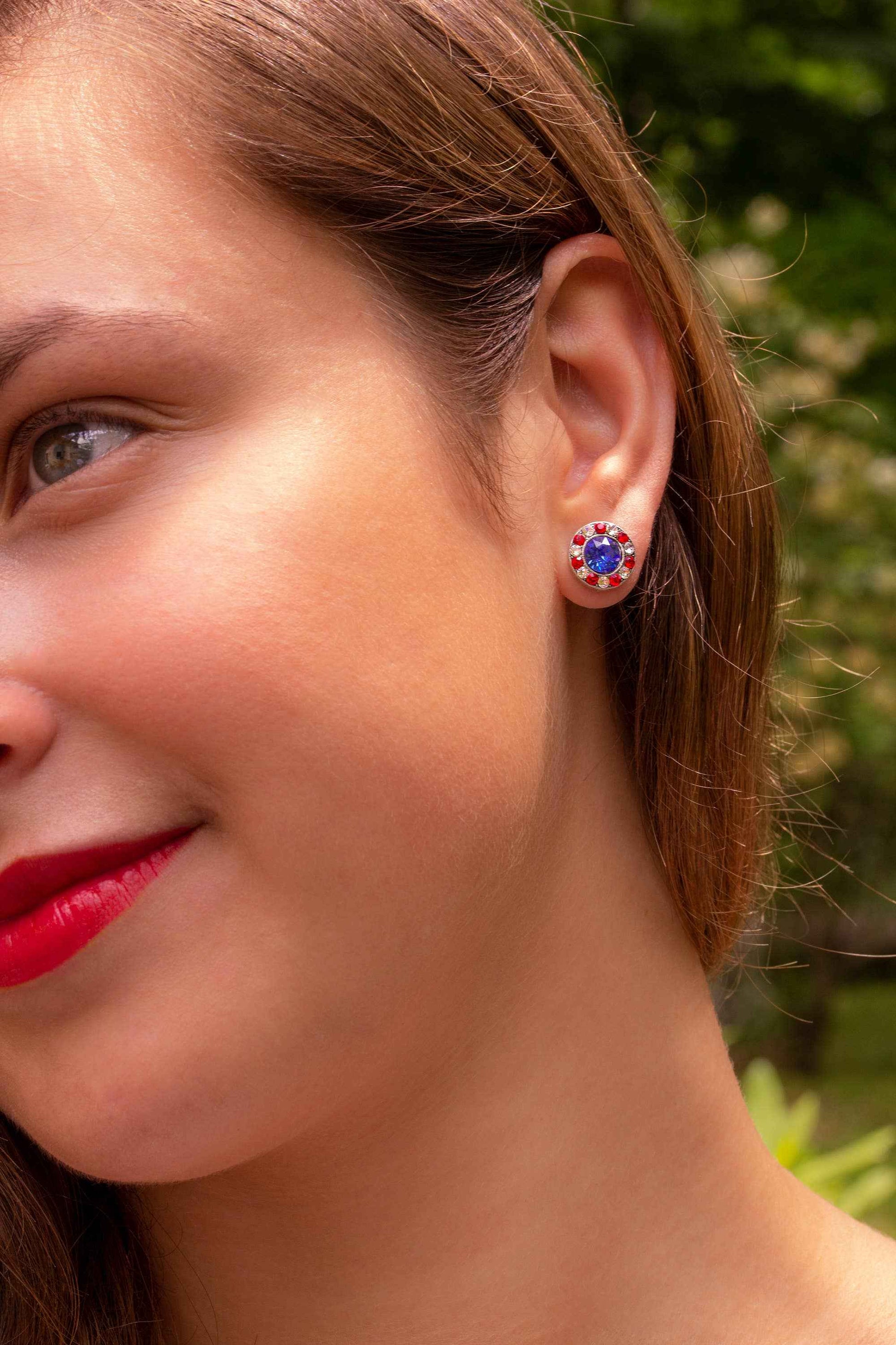Americana Crystal Halo Earrings