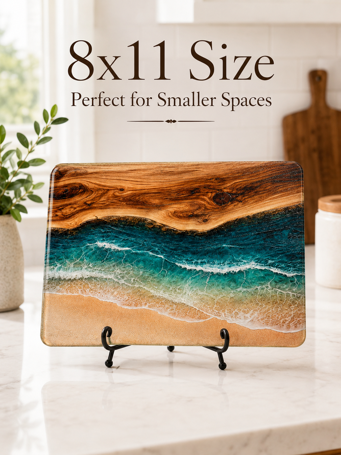 Coastal Tempered Glass Cutting Board: 8x11 inch