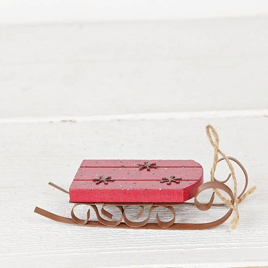 Red snow sleigh ornament
