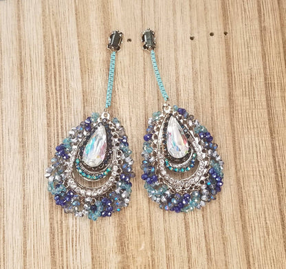 Gem Peacock Hand Made Dangle Earring