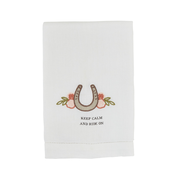 Horse Shoe Embroidered Towel