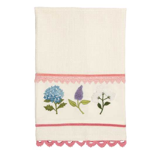 Multi Flower Embroidered Towel