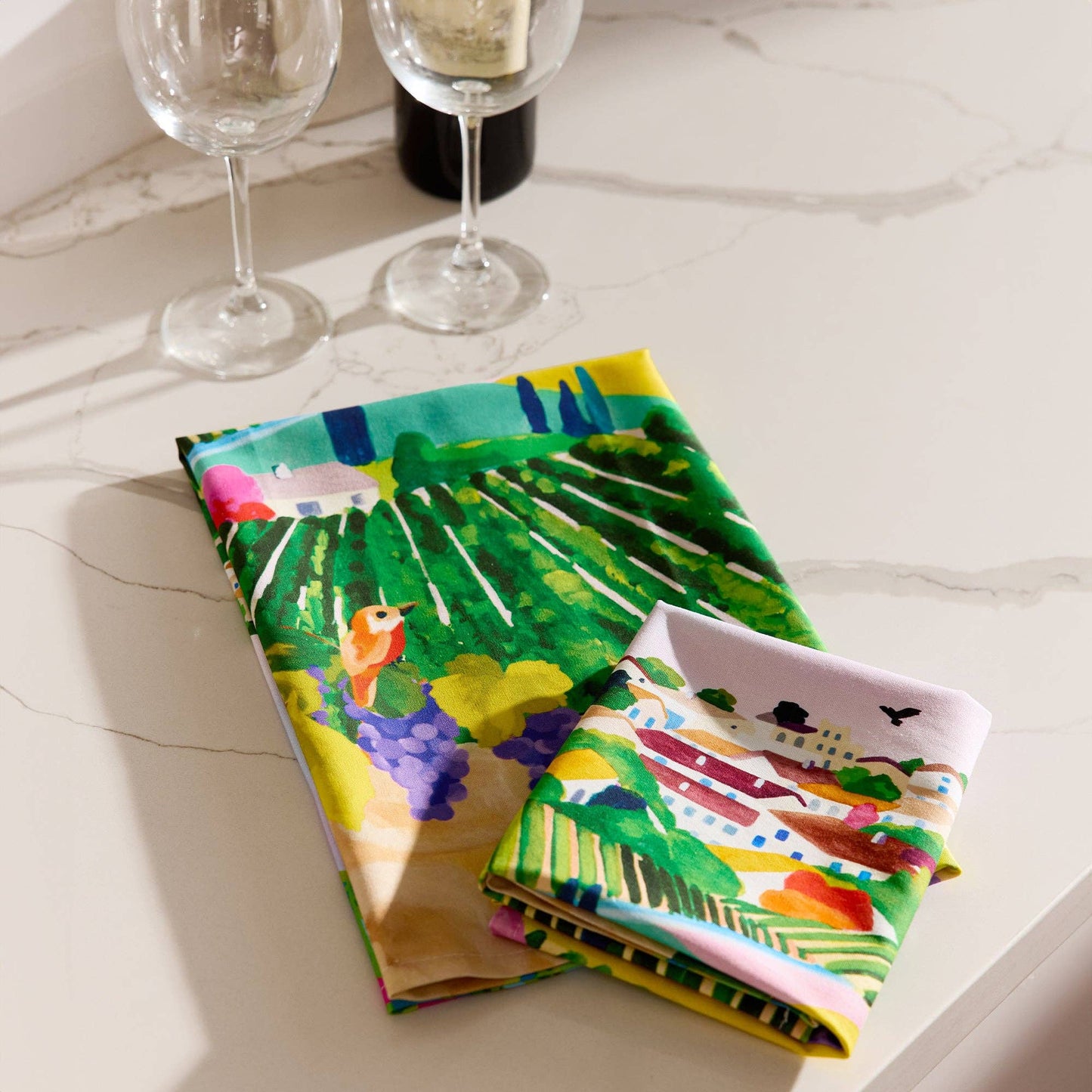 Village Vineyard Cotton Tea Towel, Mother's Day Gift