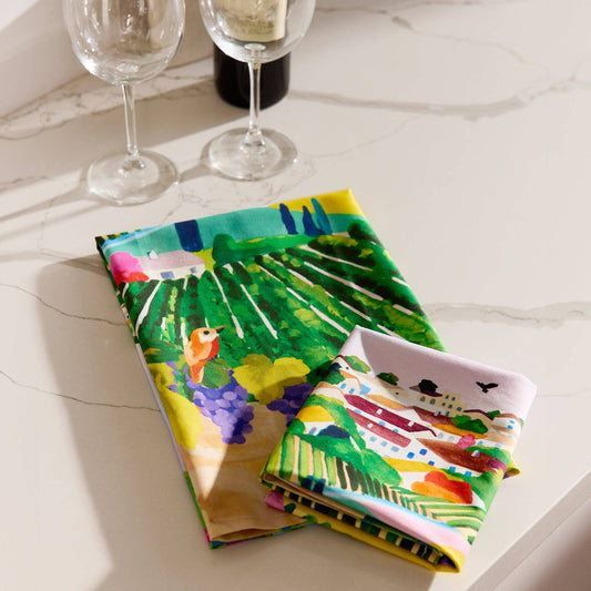 Village Vineyard Cotton Tea Towel, Mother's Day Gift