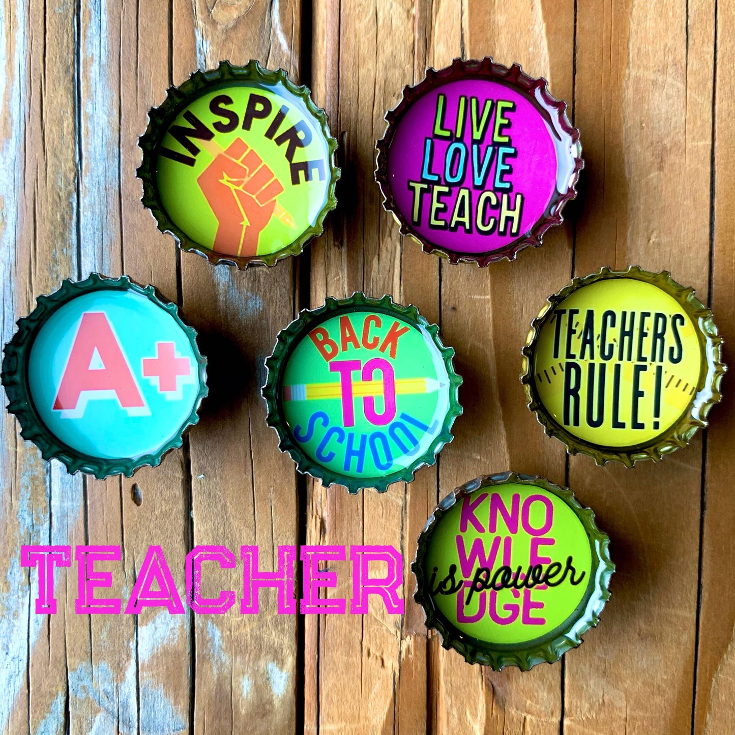 Teacher Magnets - Spring decor. Handmade & Eco-friendly