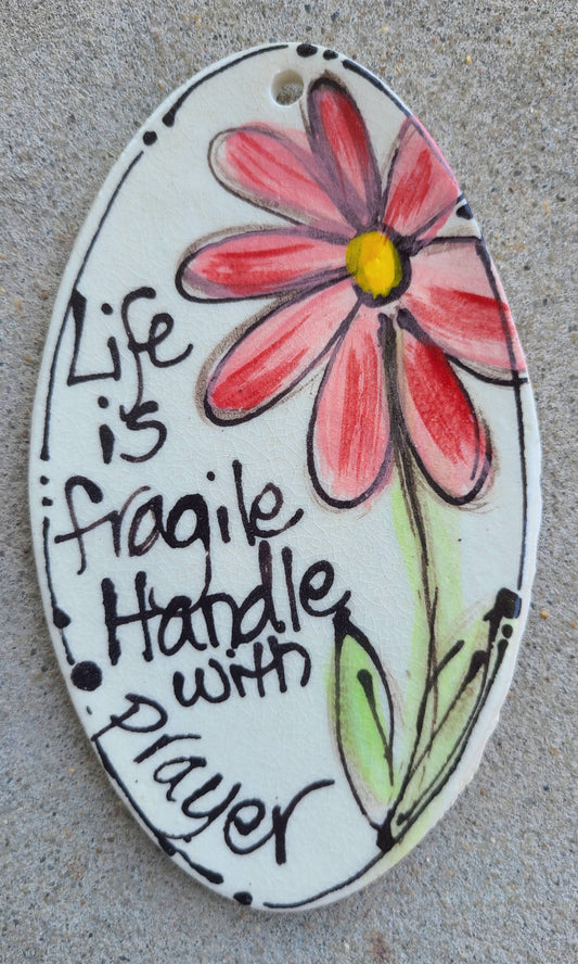 Oval Ornament (Flowers Life Prayer)