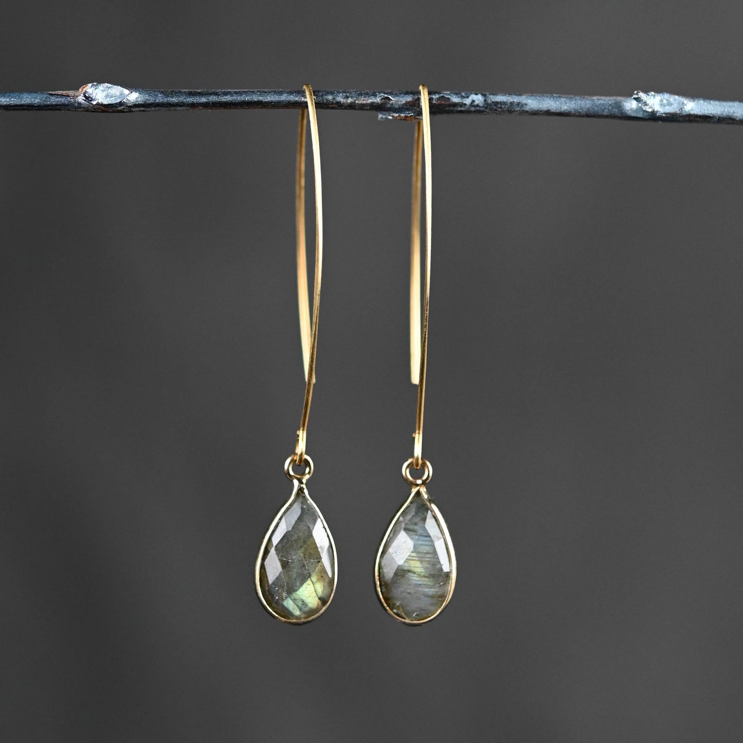 Long Wire w/ Semi Precious Stone Earrings