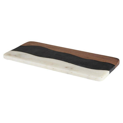 15.5" Marble & Wood Serving Board