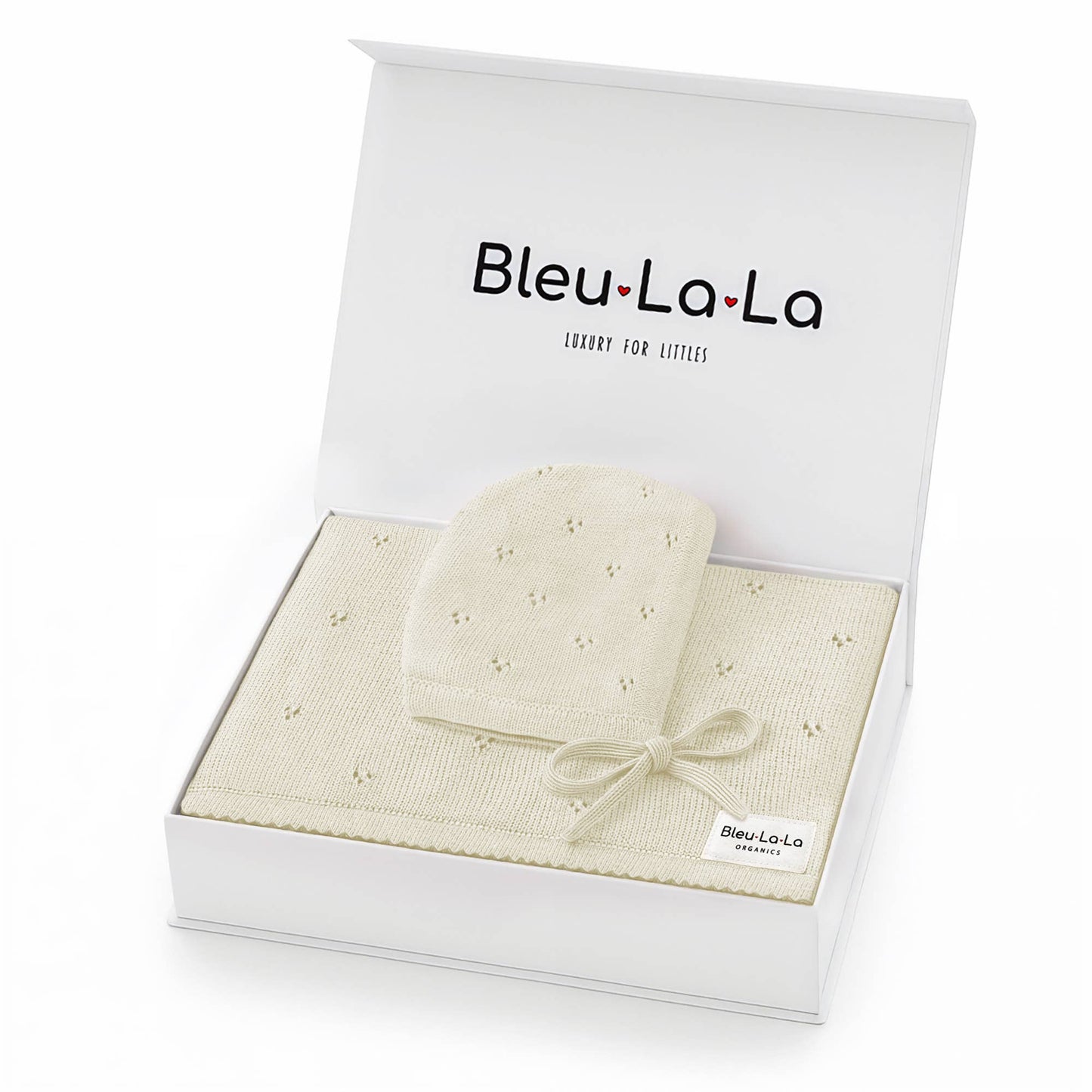 Luxury Organic Blanket + Hat Gift Set: Butter Cream