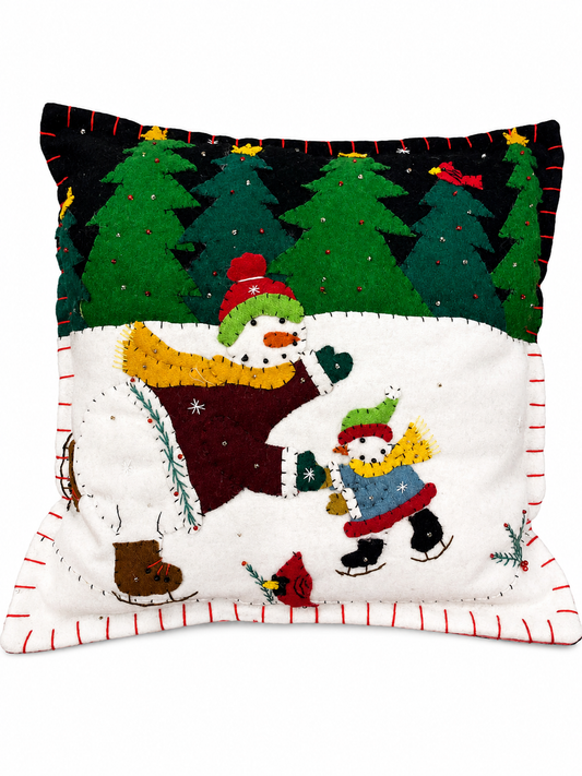 Black Snowman 12x12" Pillow