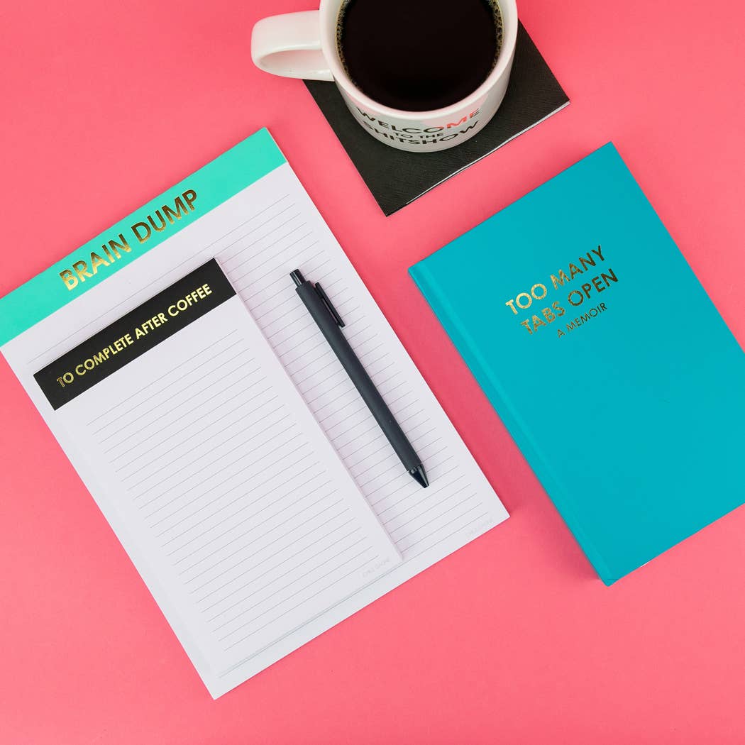 Chez Gagné - Too Many Tabs Open (a memoir) - Hardcover Daily Journal - Bright Teal