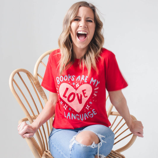 Books Are My Love Language Pippi Tee - Red