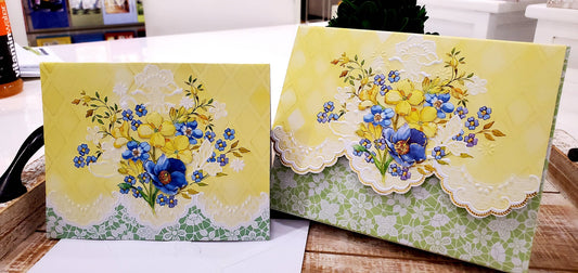 Sunny Bouquet Embossed Die-cut Boxed Portfolio Note Card