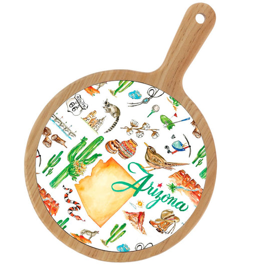 Arizona AZ State Bamboo & Ceramic Cheese Board