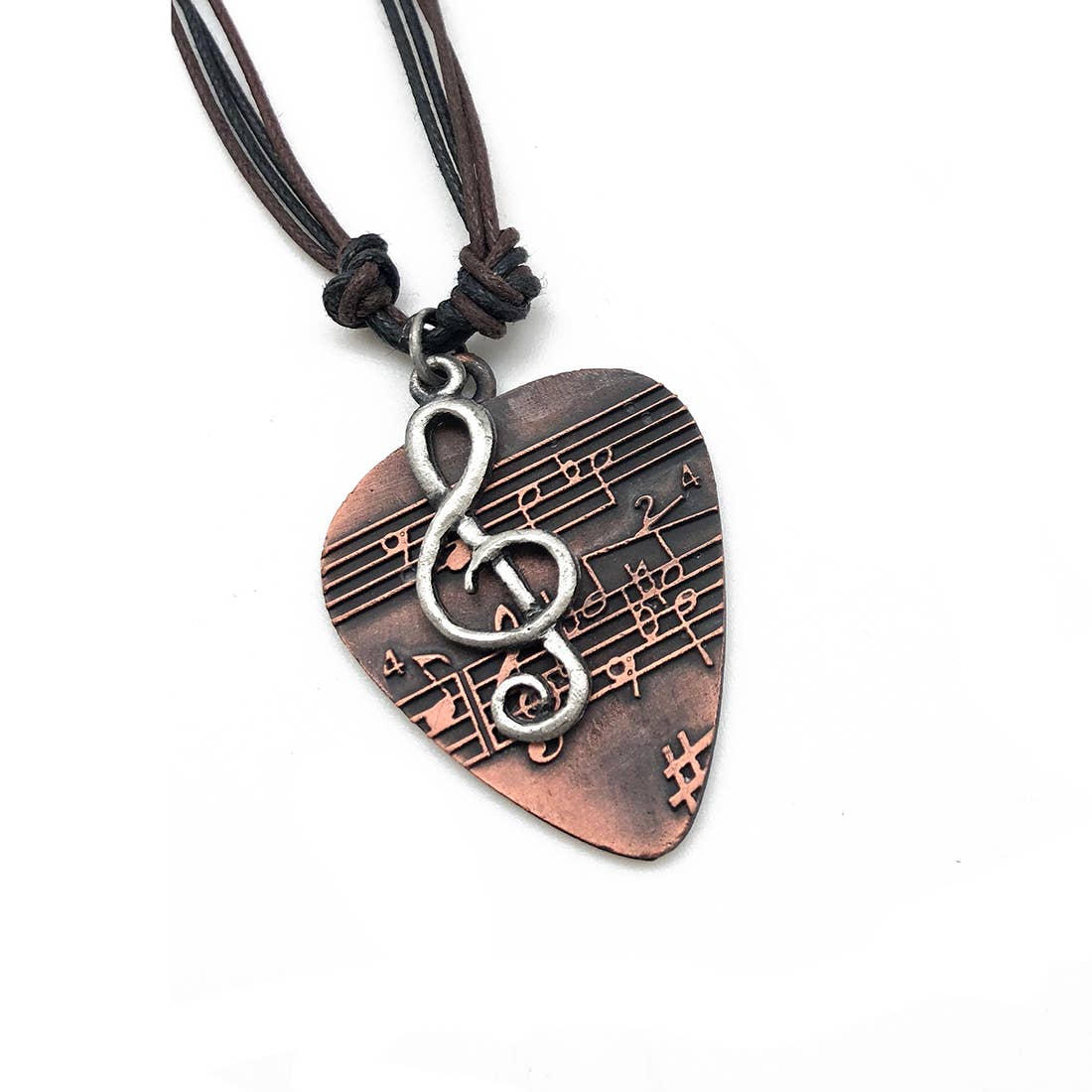 Pewter Necklace - Treble Clef Pick