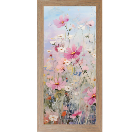 Spring Wildflower Framed Art Summer Pink Floral