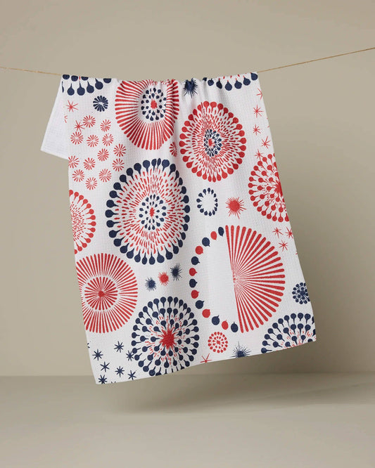 Freedom Sparks Tea Towel: Blue