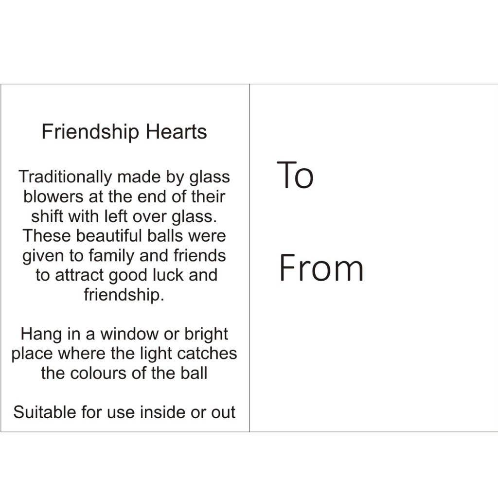 8cm Friendship Heart - Blue & Pink