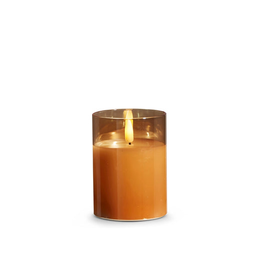 Gold Glass Ivory Pillar Candle