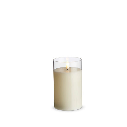 3.5" x 6" Clear Glass Ivory Pillar Candle