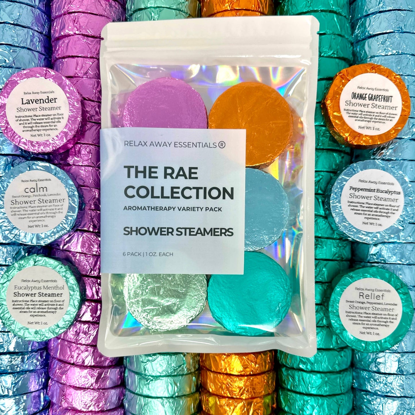 Relax Away Essentials - Variety Pack Shower Steamers 6 Pack - The RAE Collection