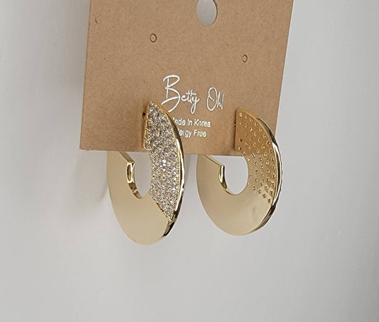 CZ CIRCLE HOOP-Large with Post