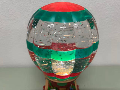 10" B/O Lighted Bear Balloon Glitter Globe Christmas Decor