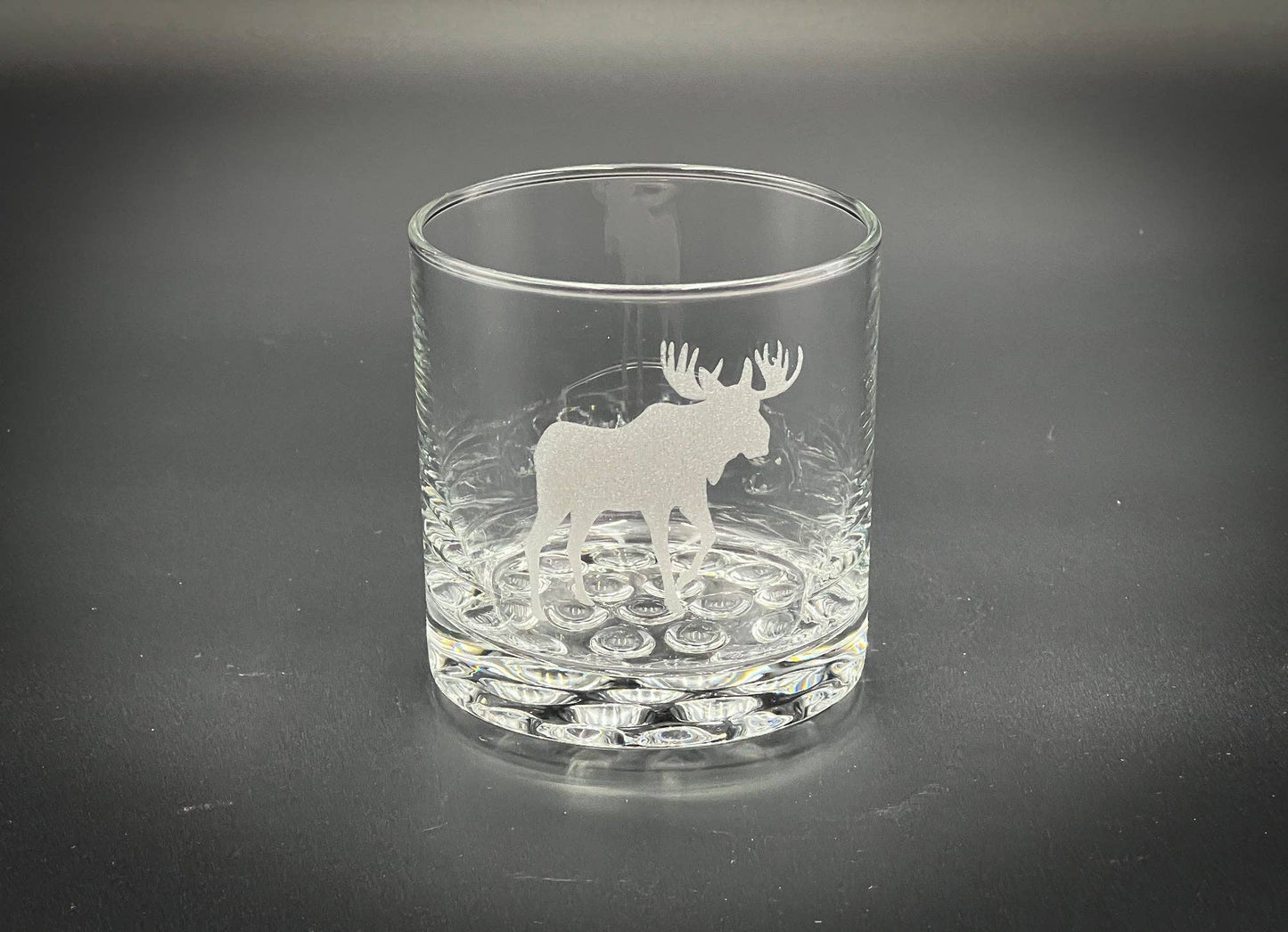 Adirondack Etching LLC - Vaso rocks Moose Solid de 10.25 oz con perilla