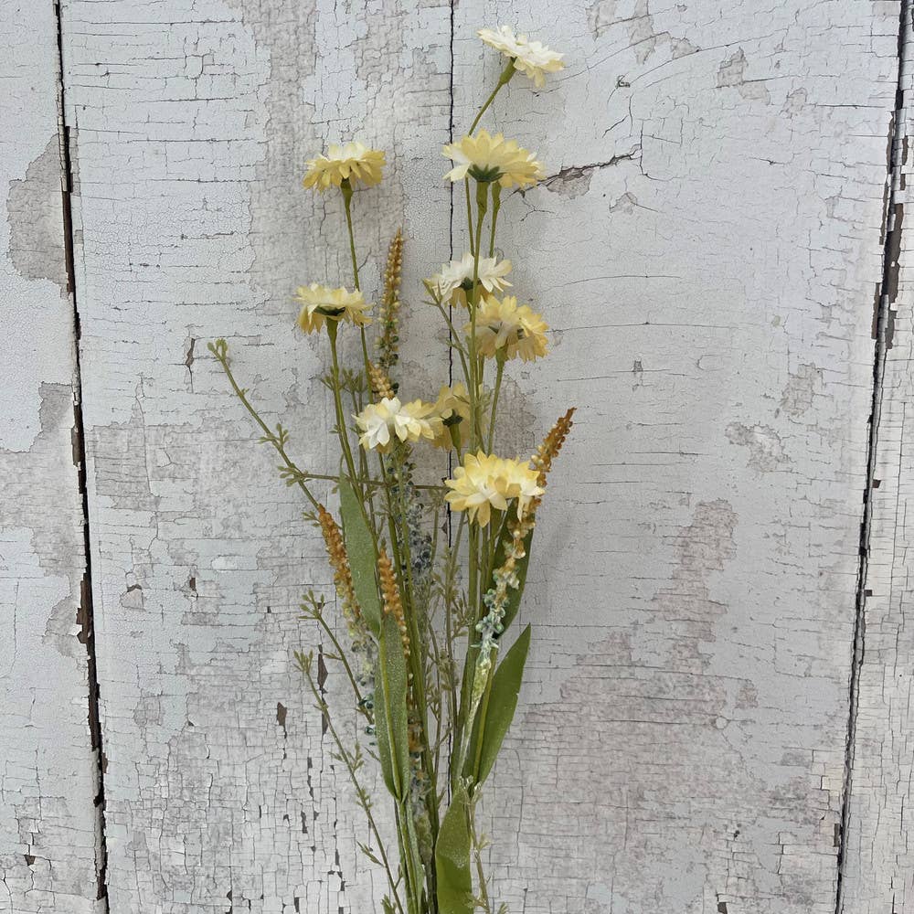 24in Ivory Wildflower Spray Faux Flowers