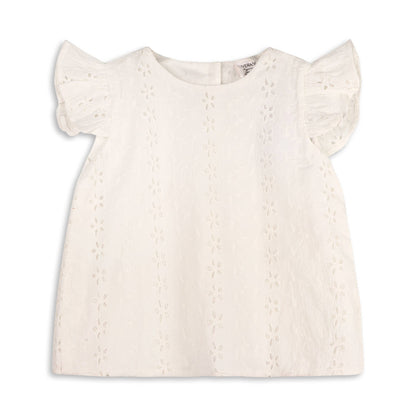 Viverano Organics - Milly Eyelet & Bow Baby Top + Ruffled Bloomer -Organic