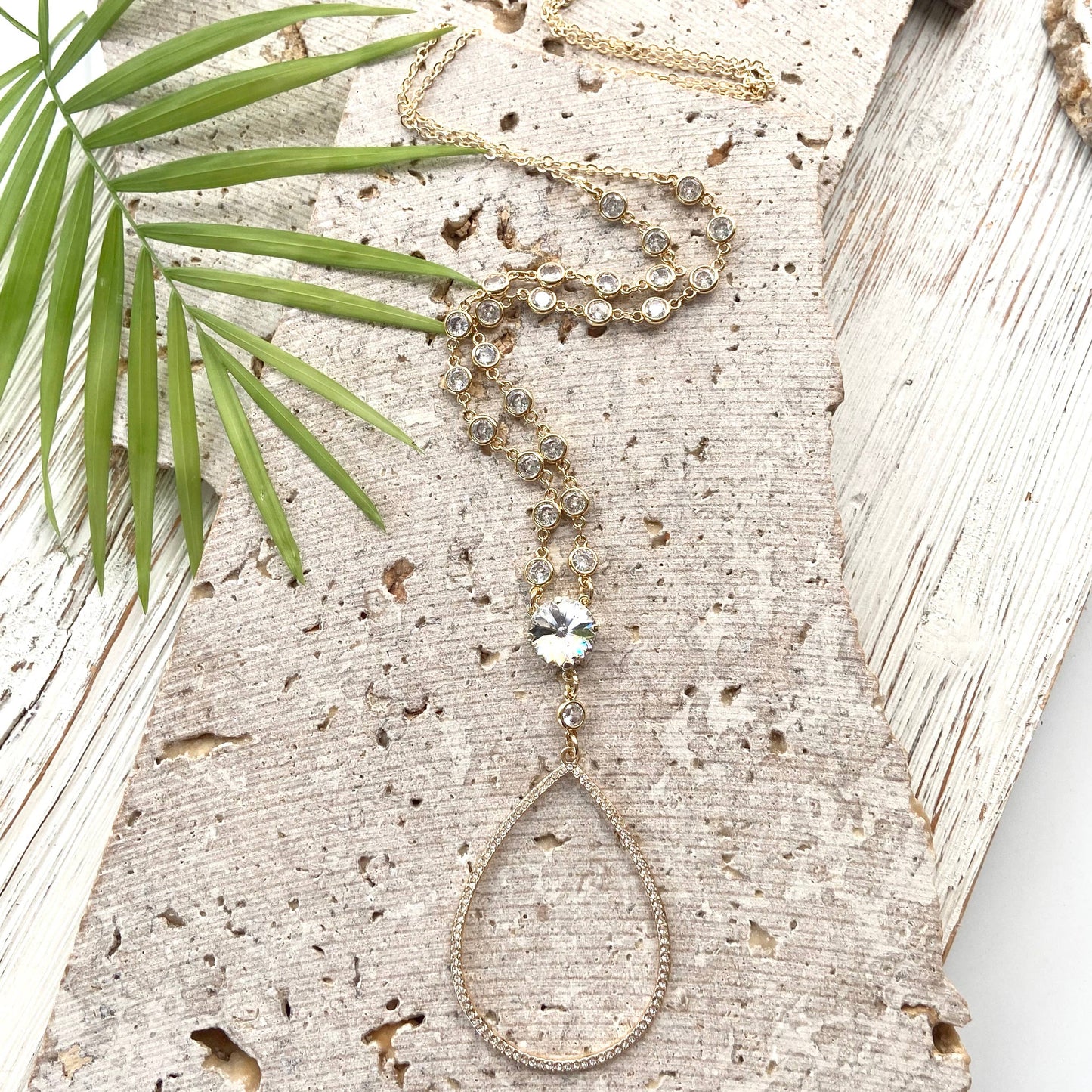 Swarovski gold necklace