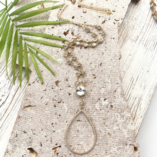 Swarovski gold necklace