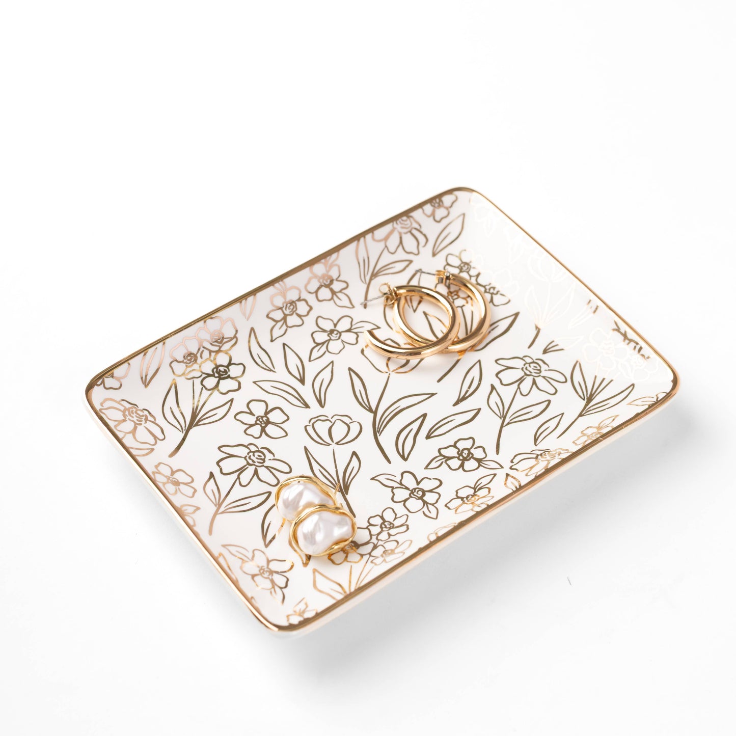 Elyse Breanne Design - Terracotta Flowers Rectangular Trinket Dish | Fall