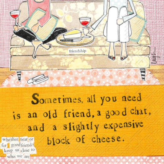 Paquete de 20 servilletas de cóctel de papel con diseño de "Curly Girl Block Of Cheese"