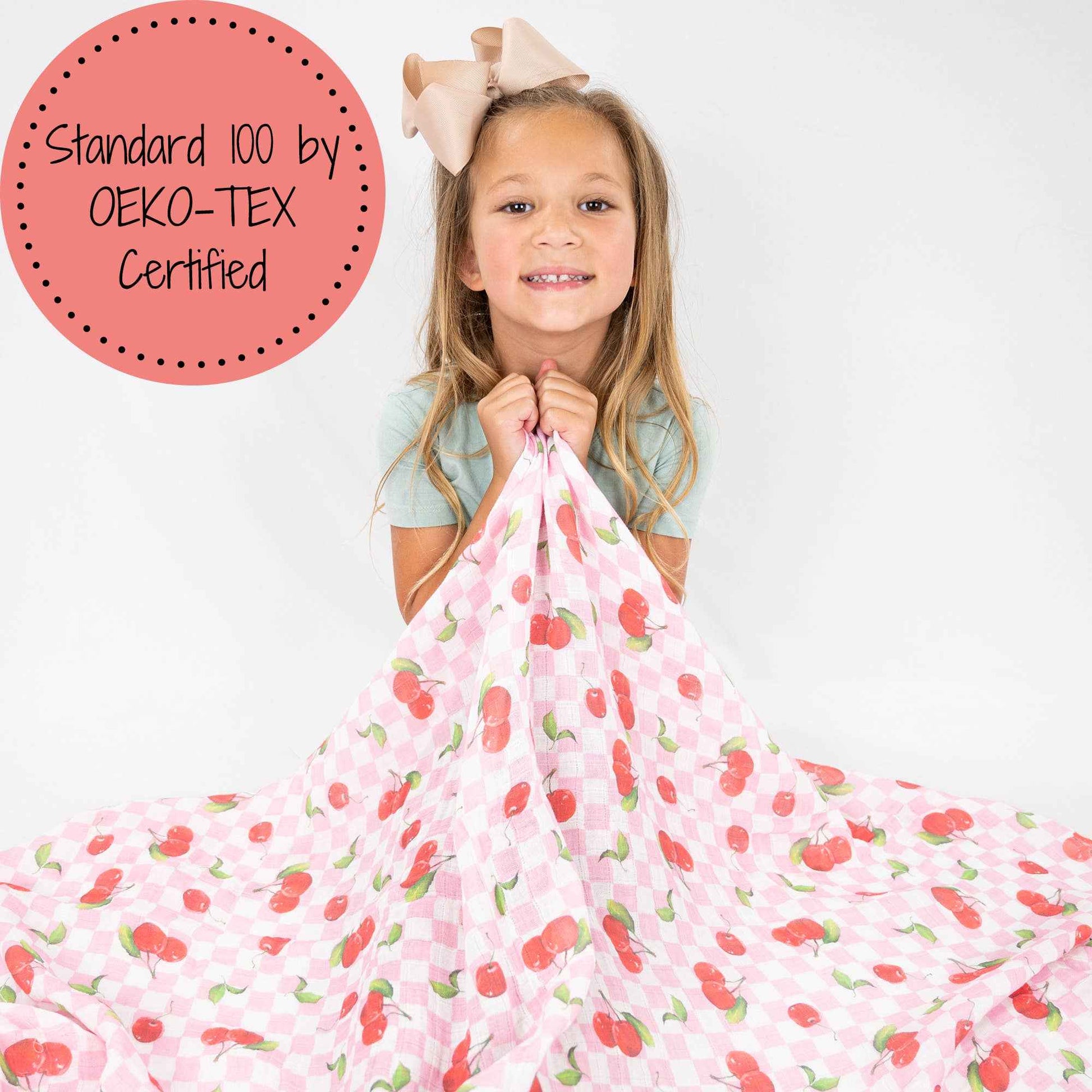 LollyBanks - Cherry on Top Baby Muslin Swaddle Blanket