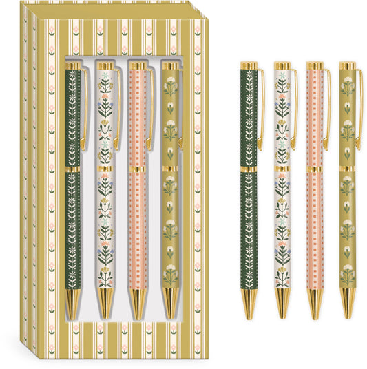 Mustard Stripe Boxed Pens