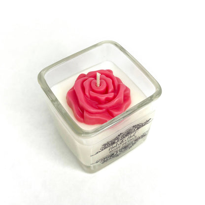 Vela de cera de soja con pétalos de rosa