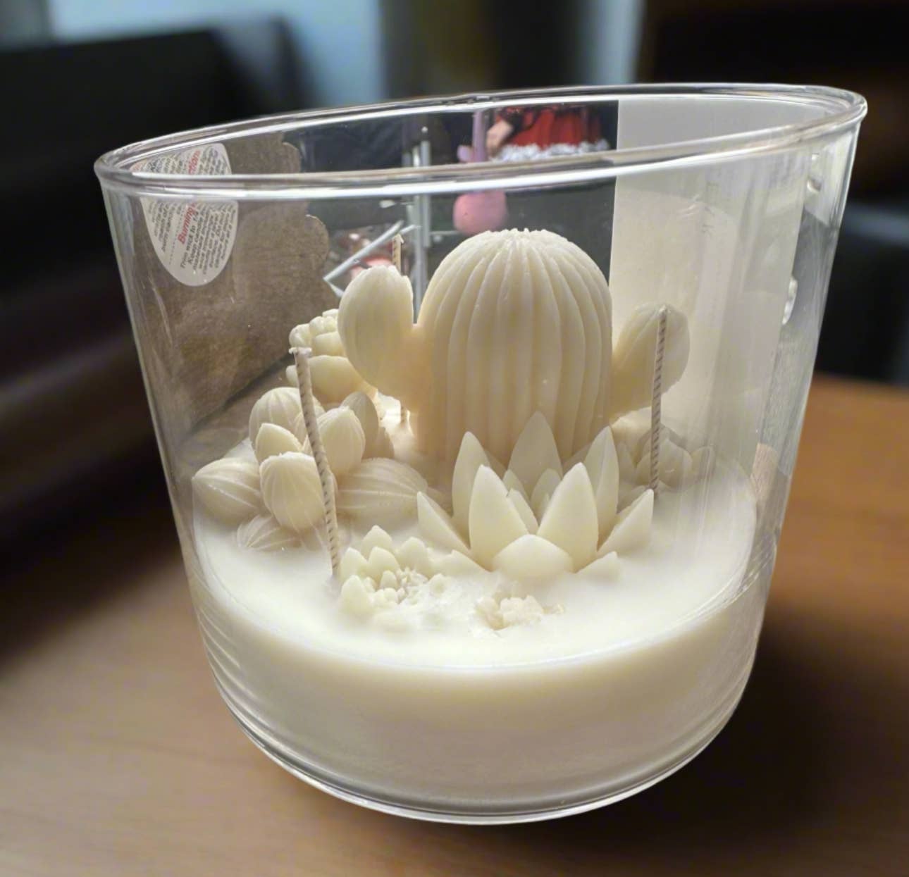 The Succulent Scented 3 Wick Cactus Candle Jar