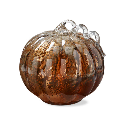 Glass Pumpkin Large, 8" Antique Bronze