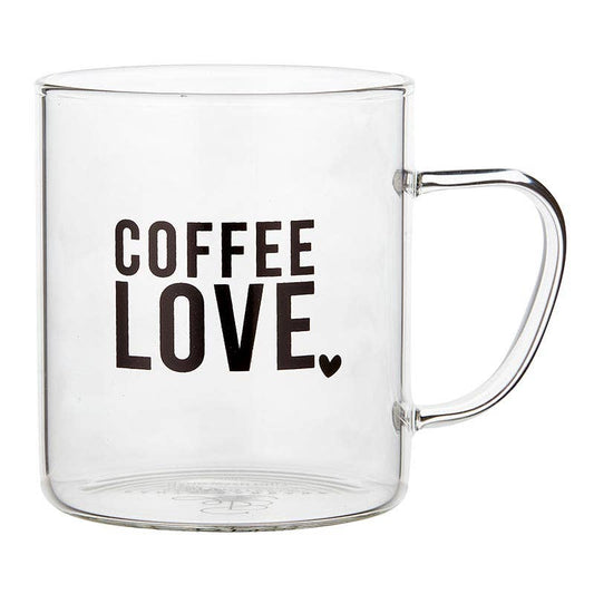 Glass Mug Coffee Love