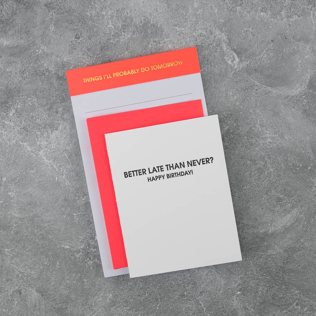 Things I'll Probably Do Tomorrow - Lined Notepad - Neon Orange - 65 perforated pages - 5x8