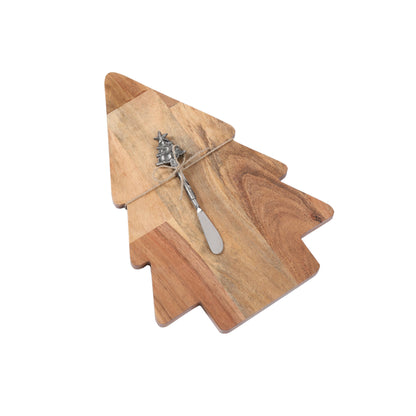 Vatican Homes - Tabla de embutidos gourmet de madera con forma de árbol de 39,9 cm (15,7") con aspecto antiguo