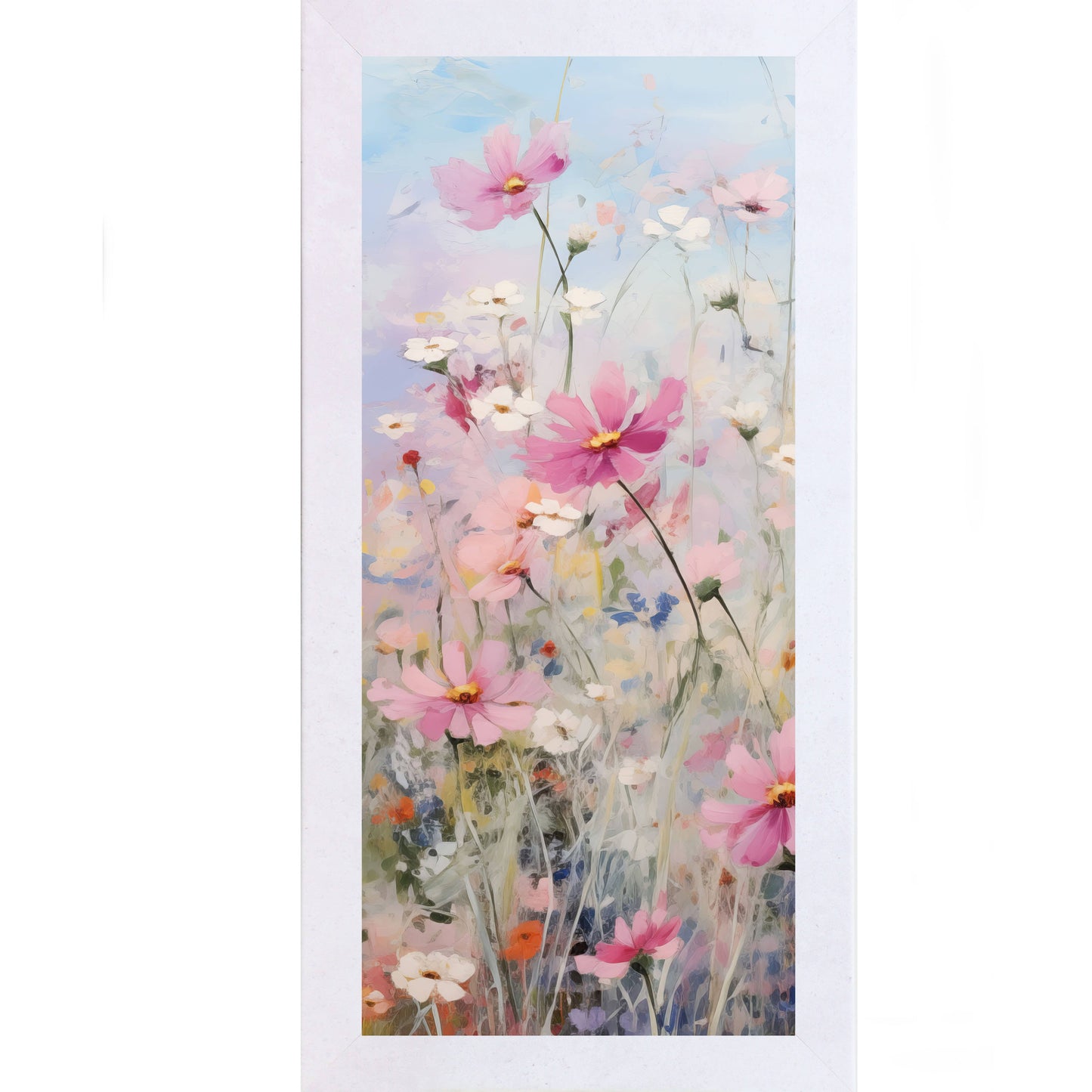Spring Wildflower Framed Art Summer Pink Floral