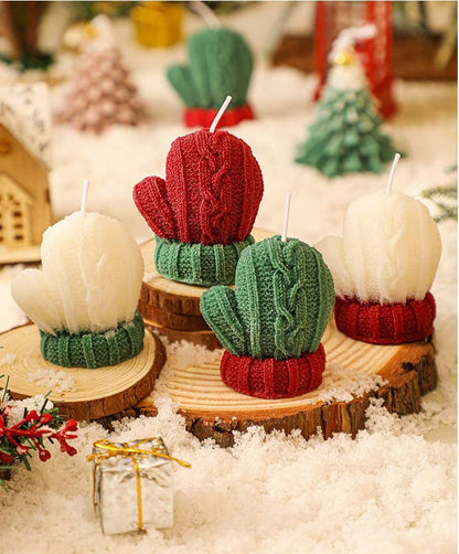 Velas Meta - Decoración navideña Guantes navideños Vela de soja hecha a mano con aroma a