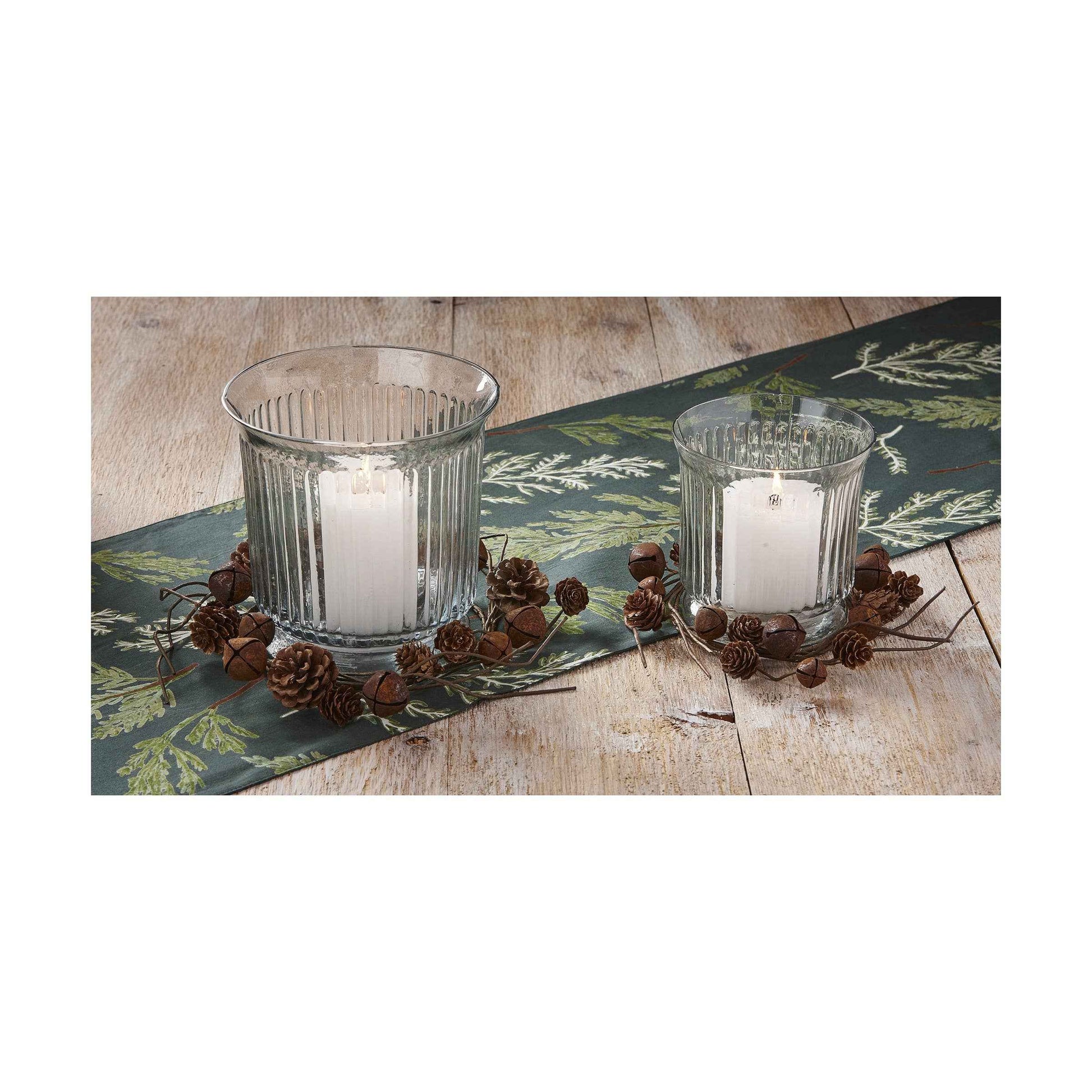 Pinecone And Bell Wreath Small Brown Metal Christmas
