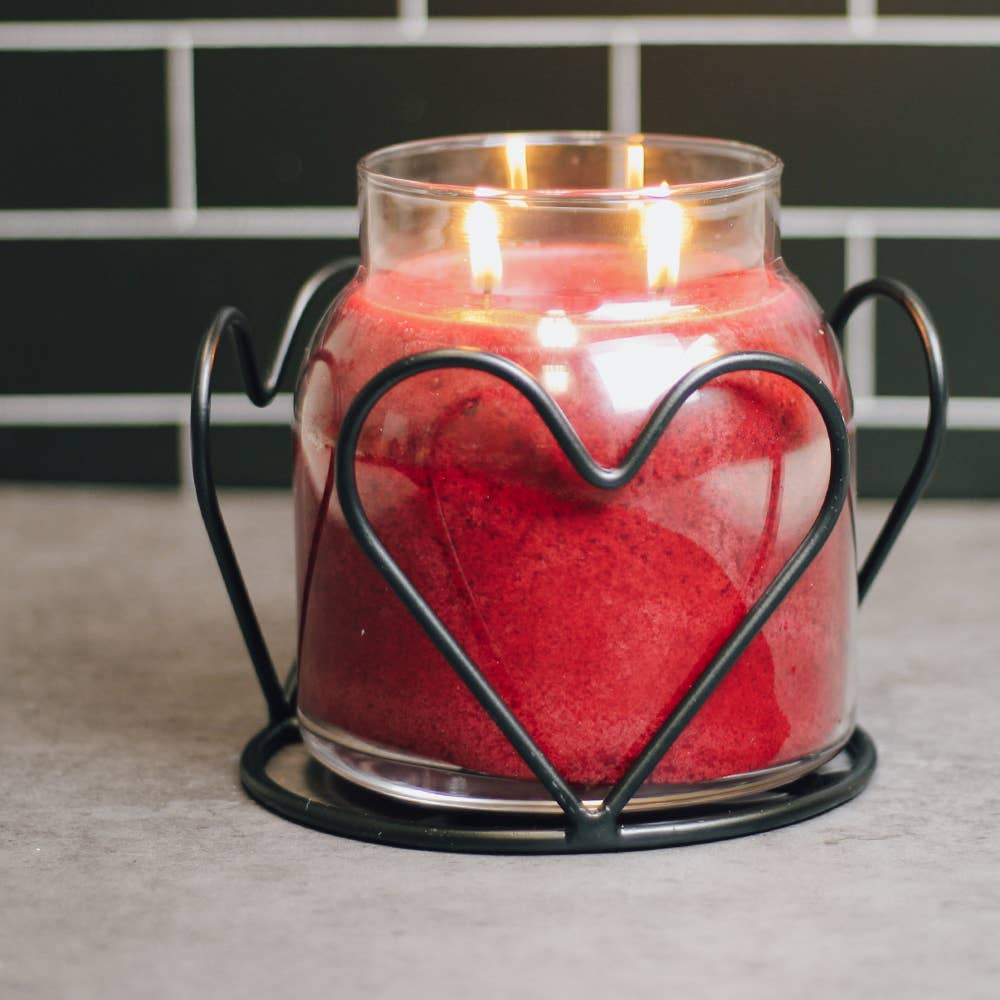 A Cheerful Giver - Heart Candle Holder Jar (Black)